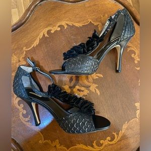 Max Studio Strappy Black Heels.  Size 8